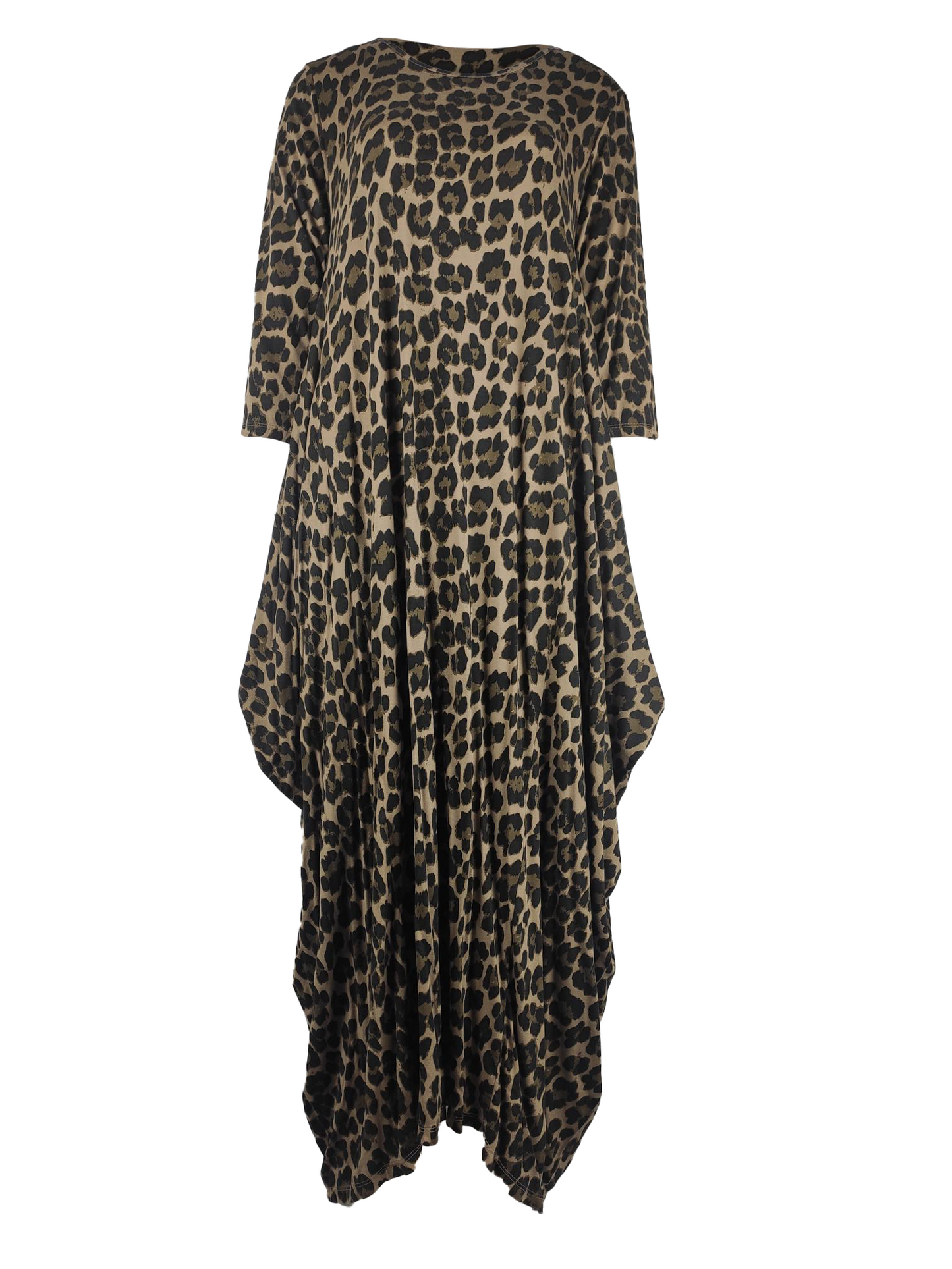 NEW Ladies Italian Animal Print Casual Parachute Womens Leopard Maxi DRESS