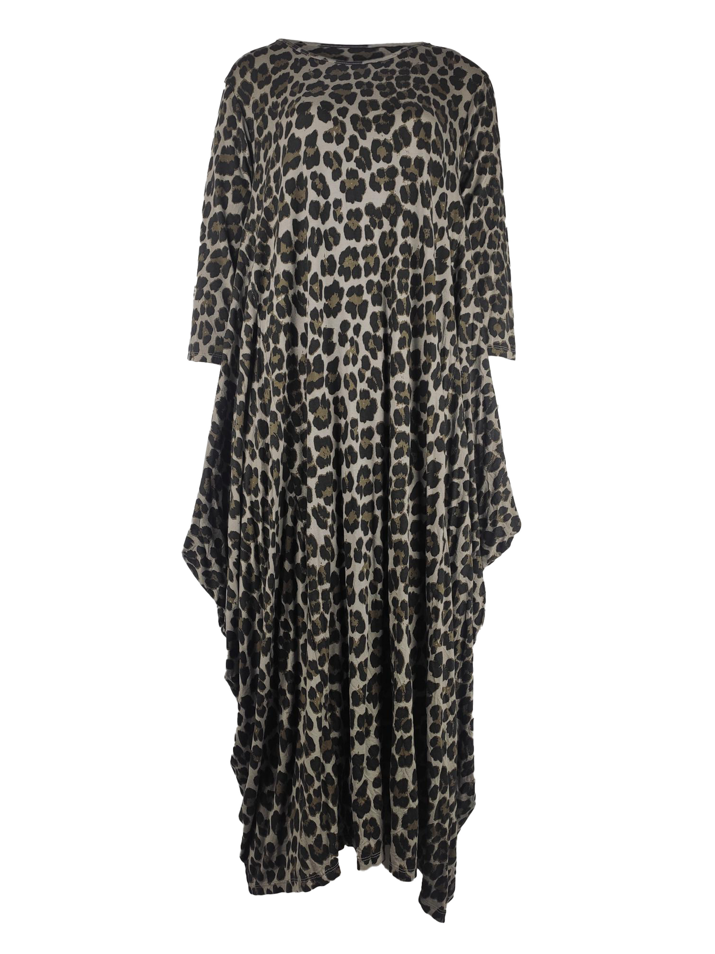 NEW Ladies Italian Animal Print Casual Parachute Womens Leopard Maxi DRESS