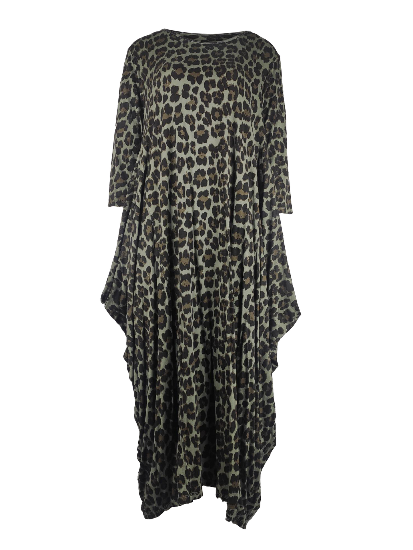 NEW Ladies Italian Animal Print Casual Parachute Womens Leopard Maxi DRESS