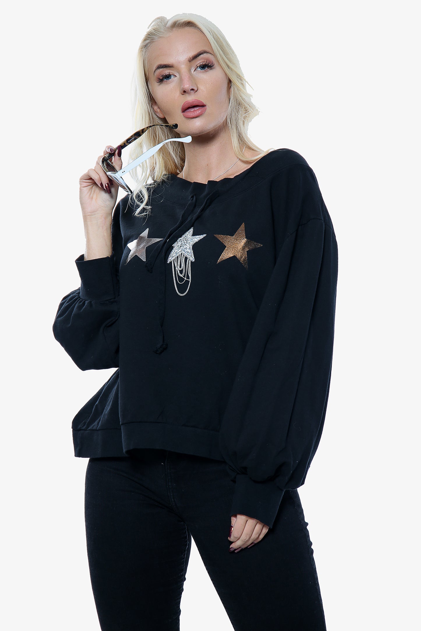 Black Triple Star Sweatshirt