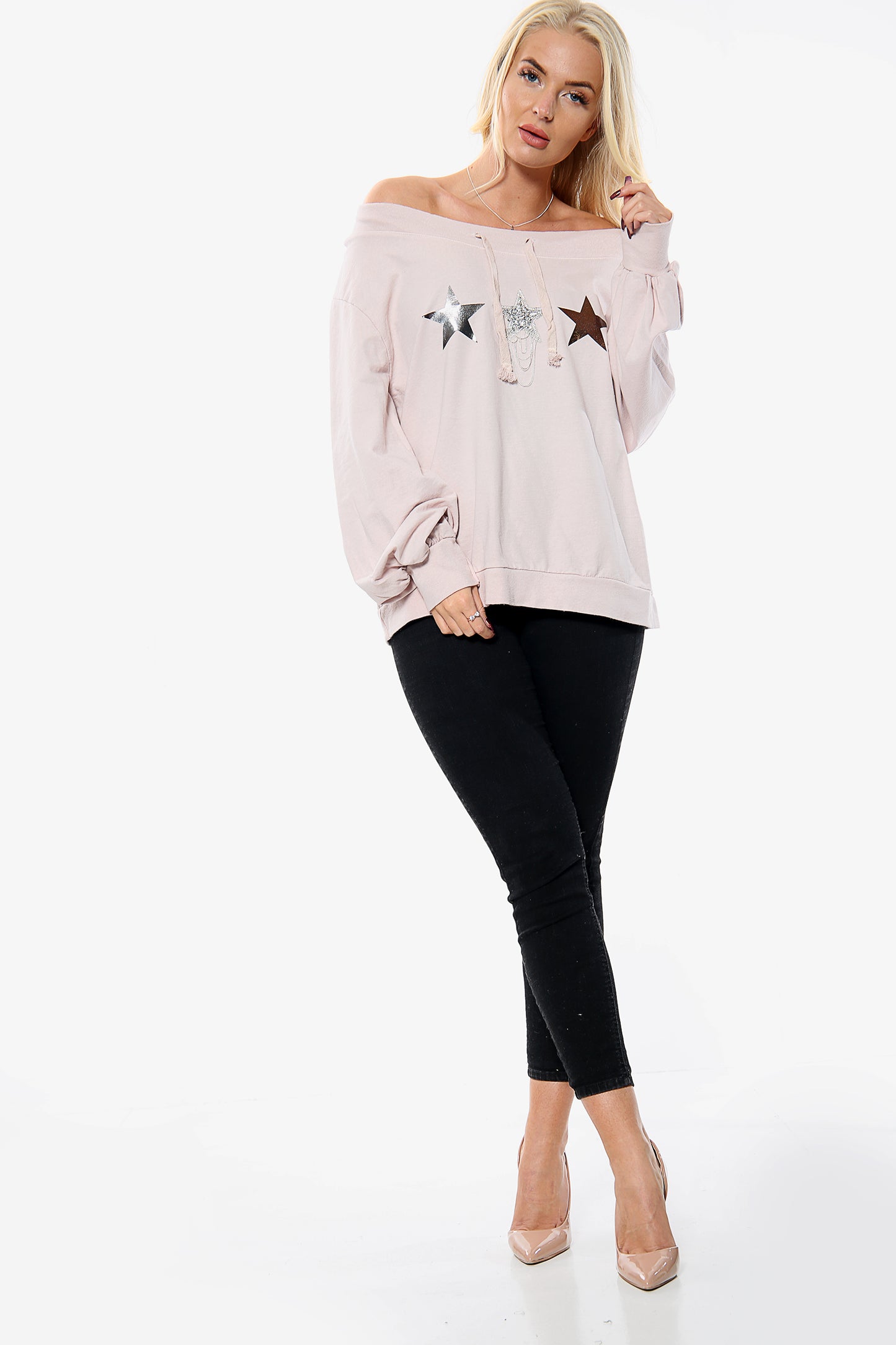 Blush Pink Triple Star Sweatshirt