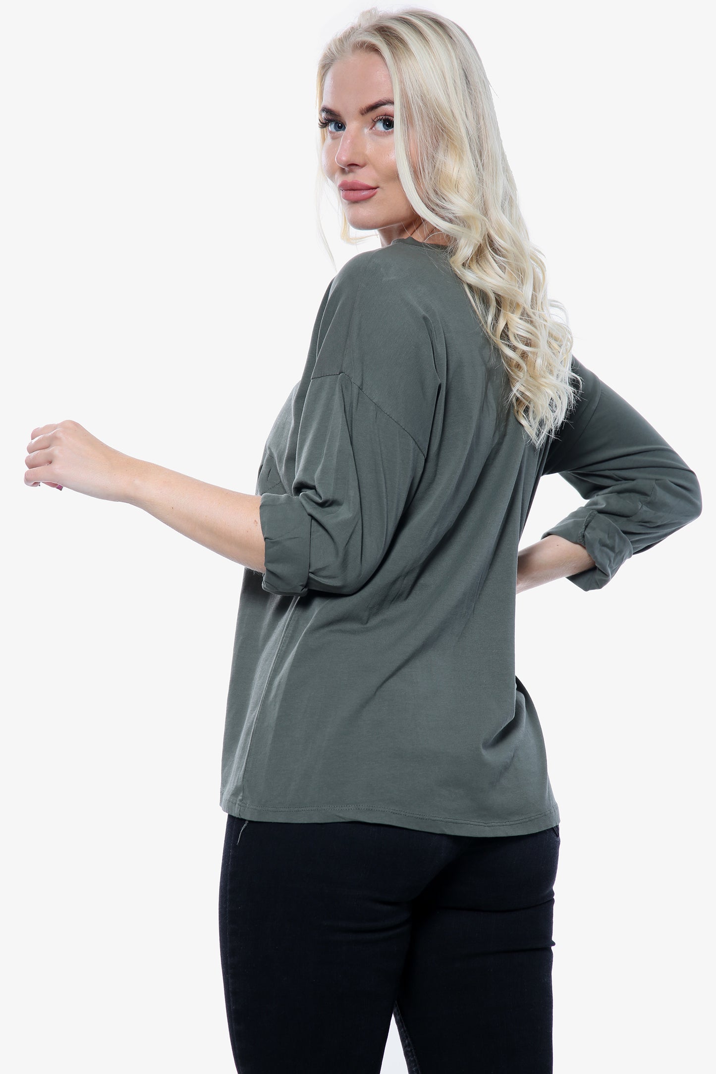 Khaki Ripped Star Print Insert Top