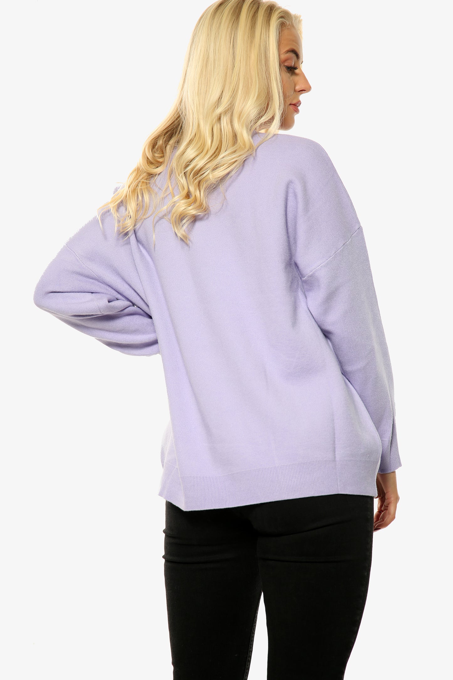 Lilac Floral Skull Print Oversize Jumper