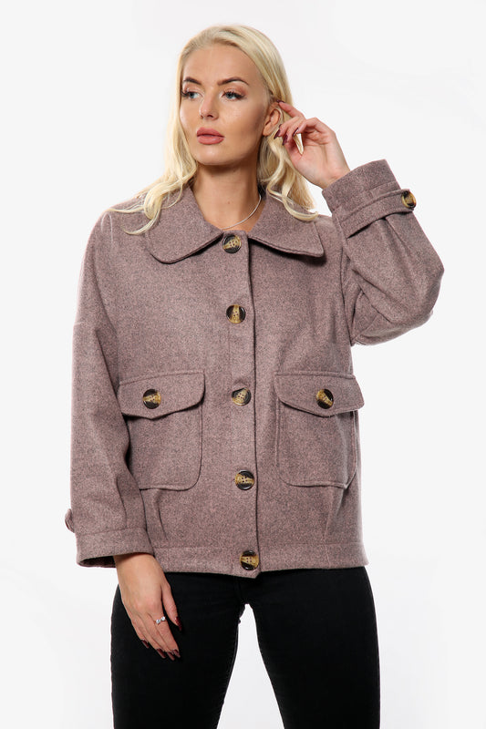 Mauve Buttoned French Jacket