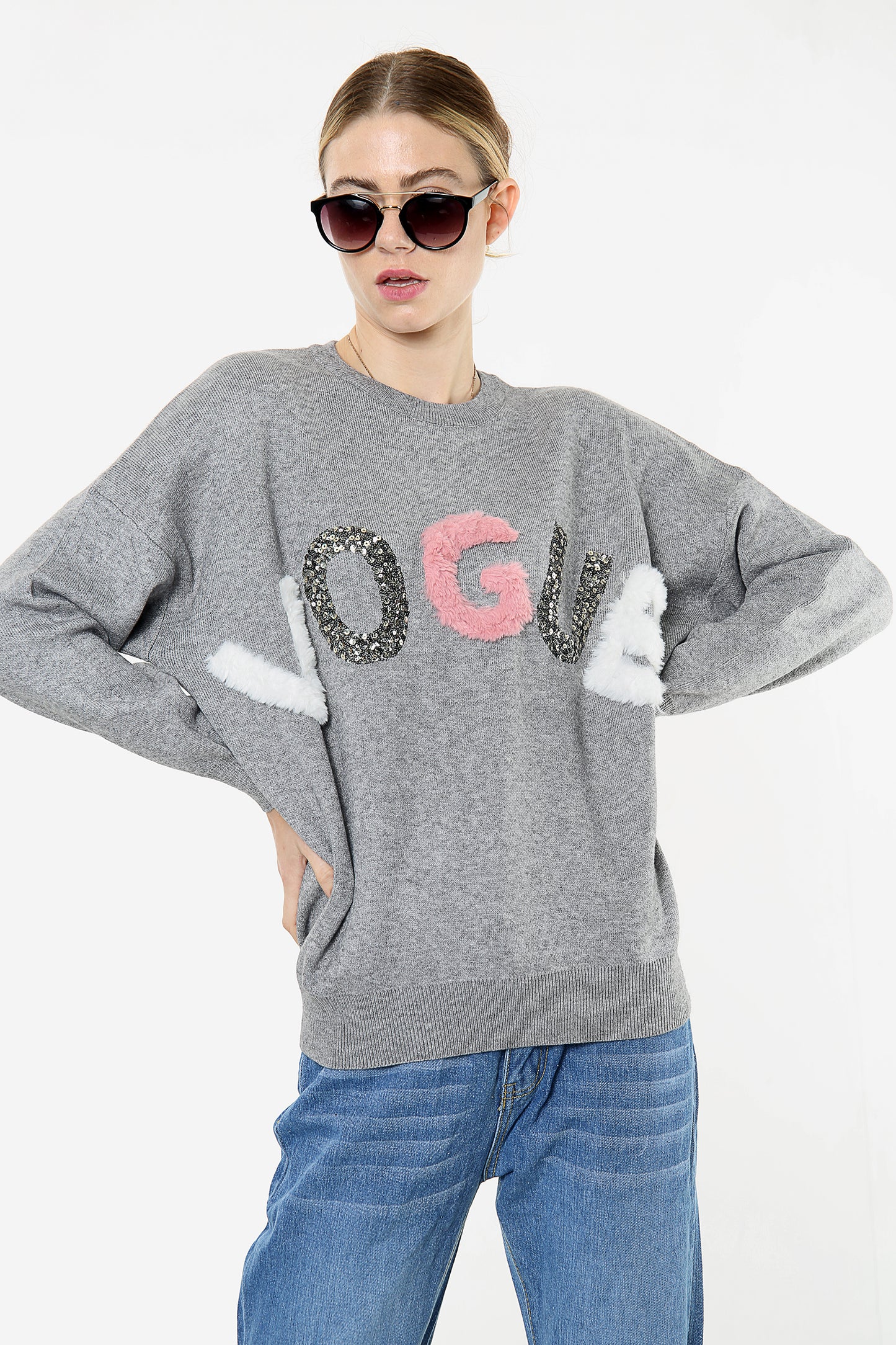 Grey Vogue Soft Knit Jumper