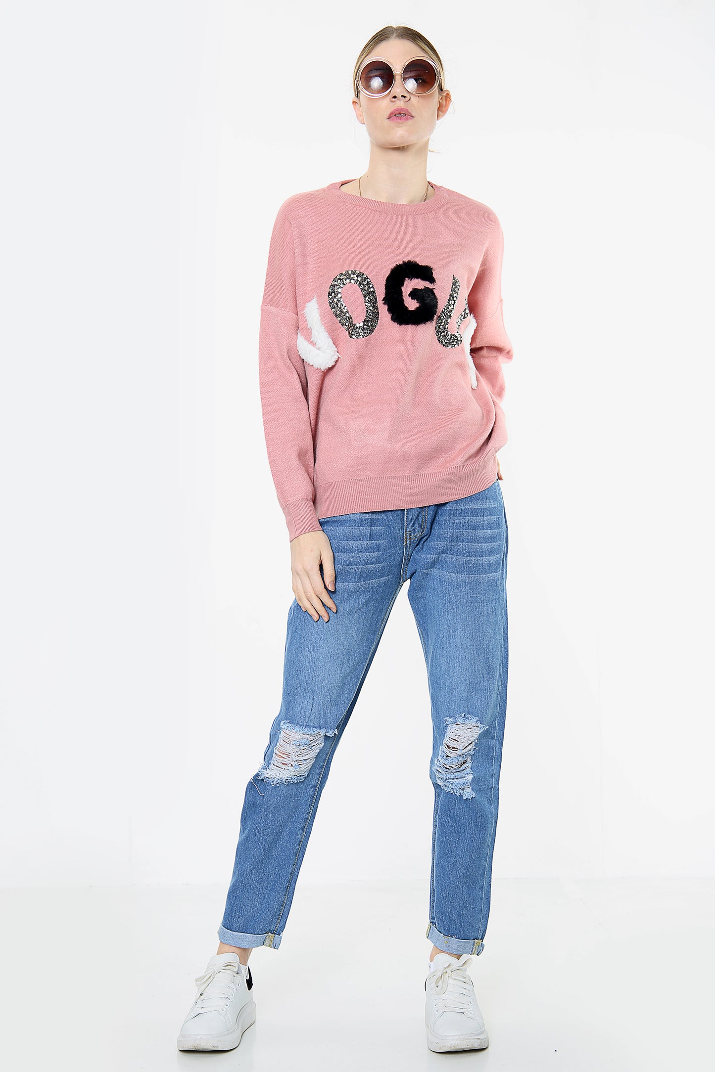 Pink Vogue Soft Knit Jumper