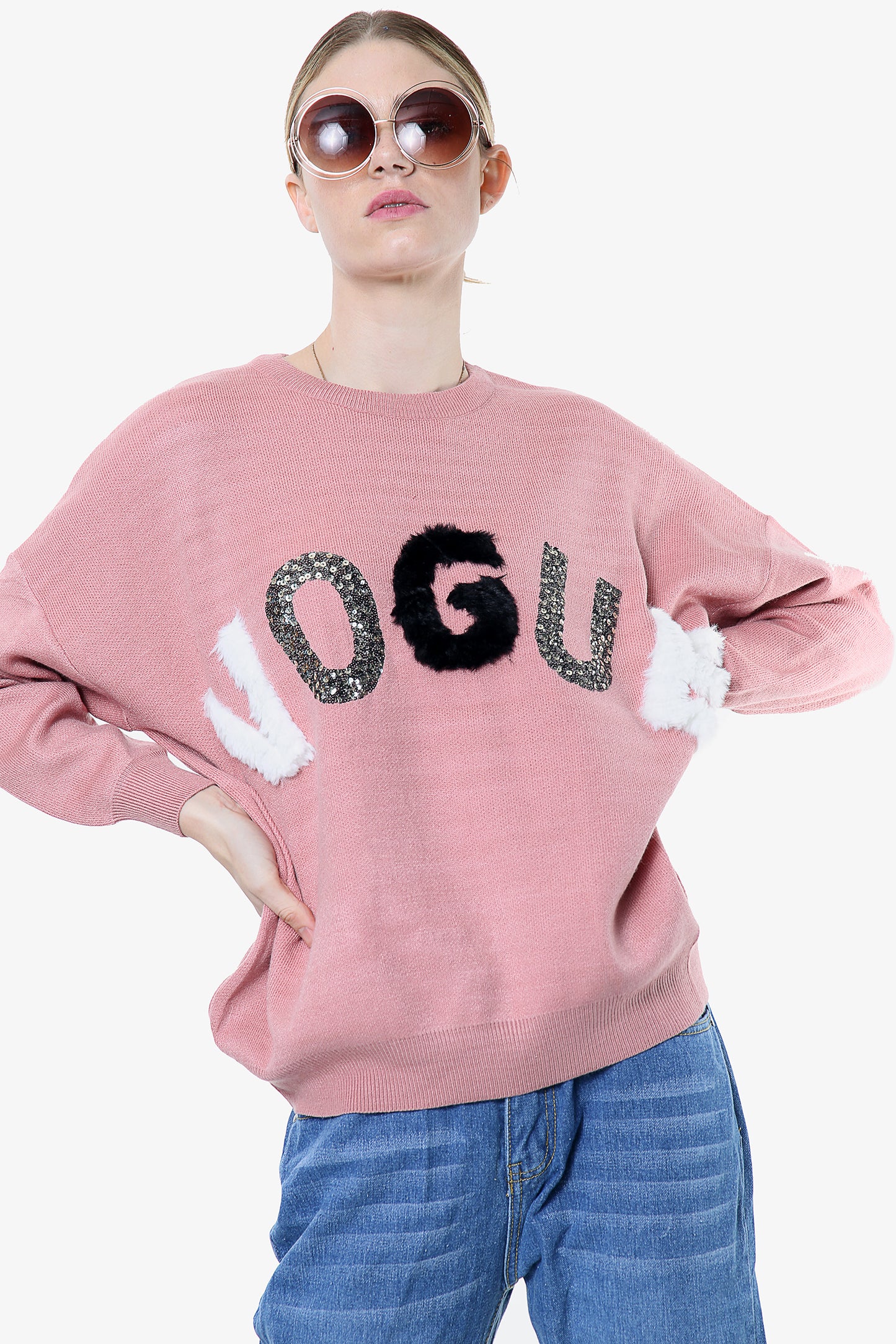 Pink Vogue Soft Knit Jumper