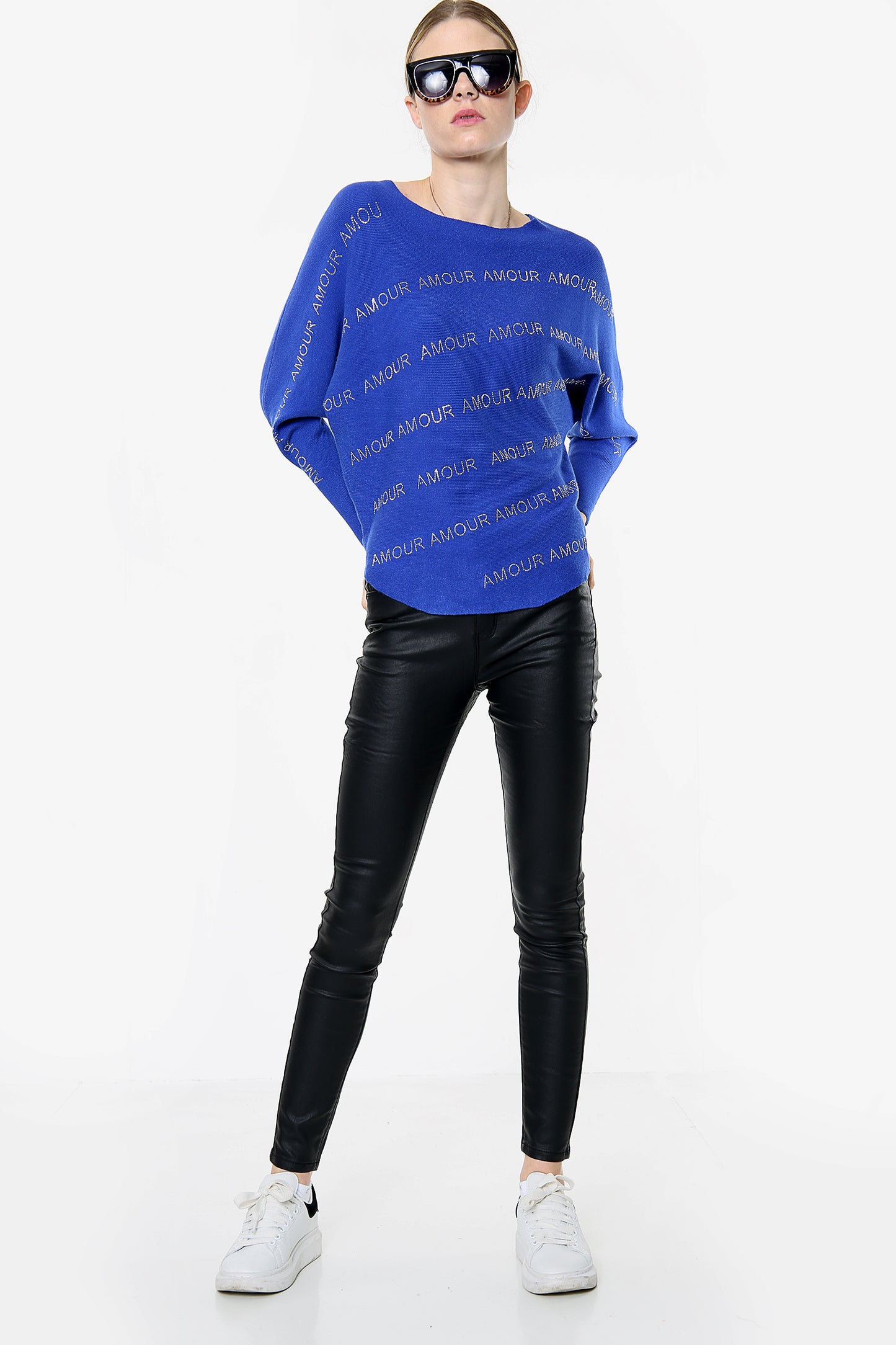 Royal Blue Amour Stud Front Jumper