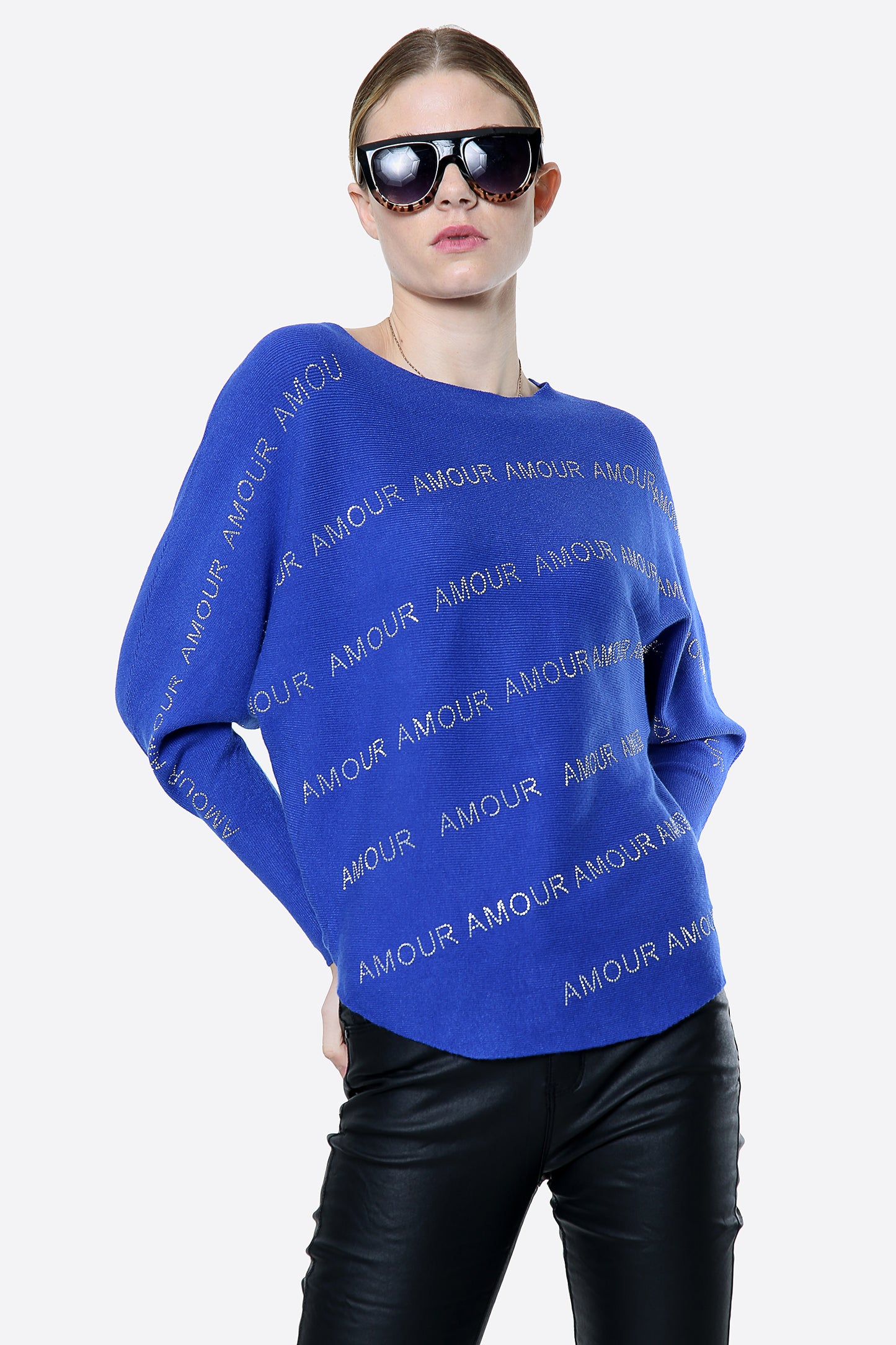 Royal Blue Amour Stud Front Jumper