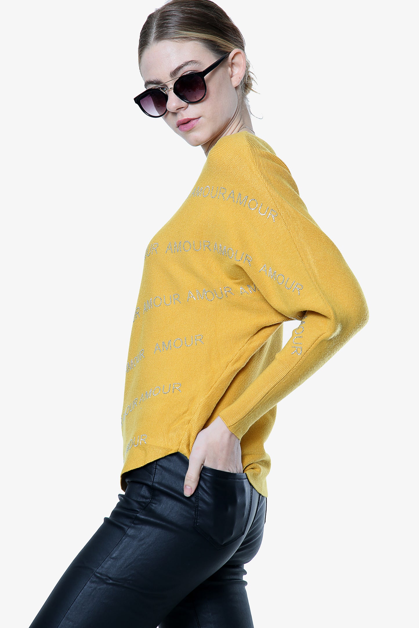 Mustard Amour Stud Front Jumper