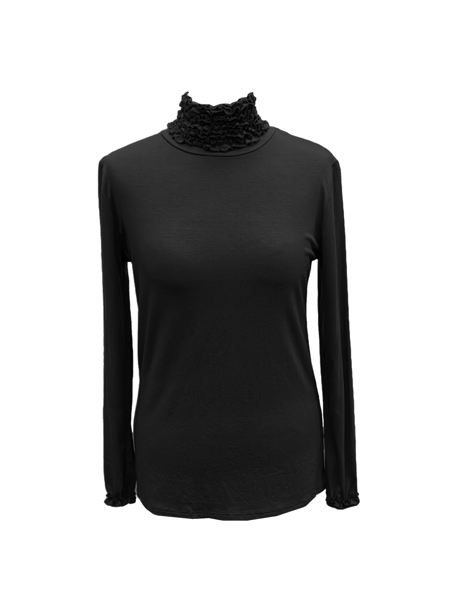 NEW Ladies casual Frill Roll High Polo Neck Jumper Womens Long Sleeve Jersey TOP