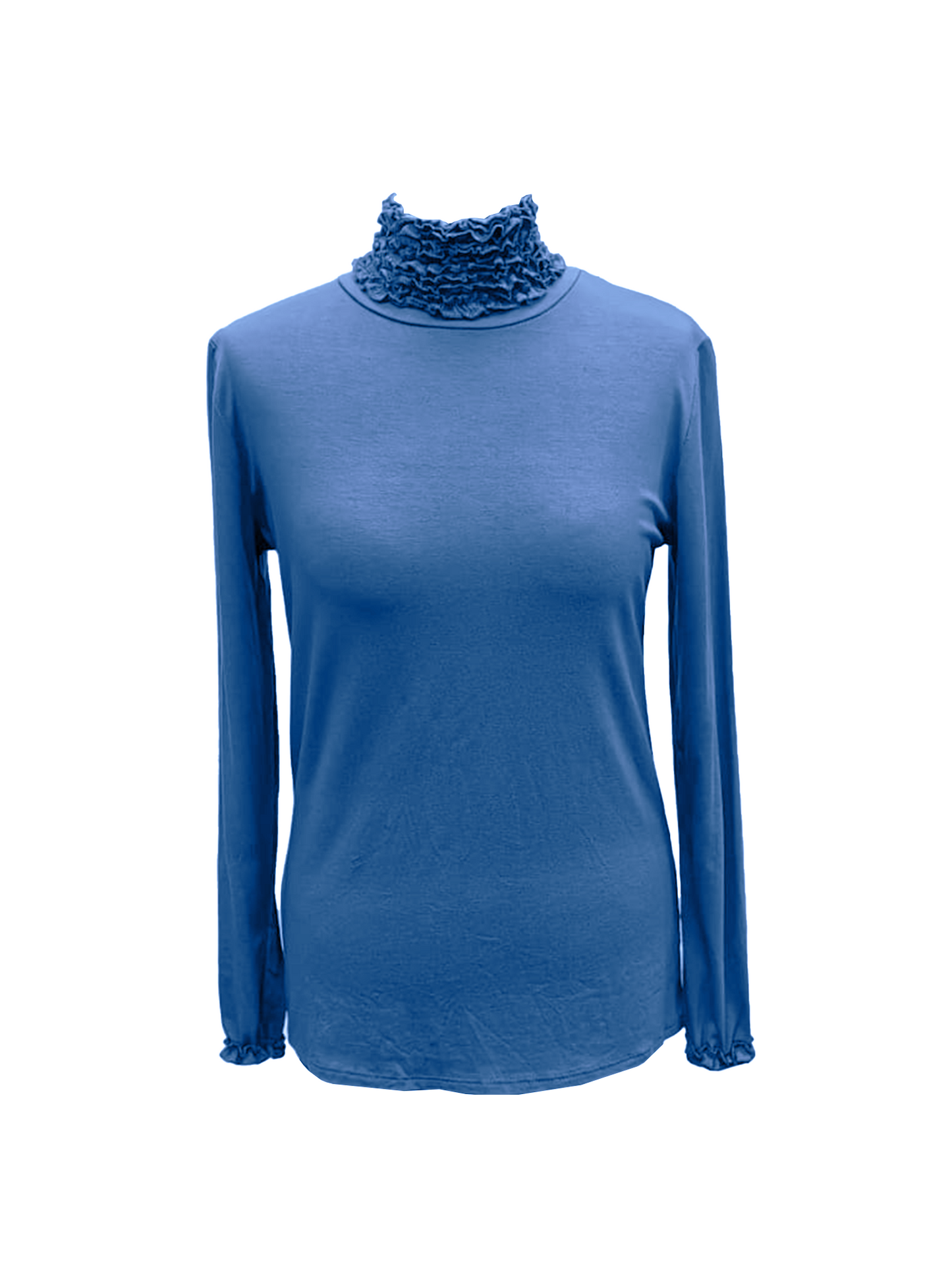 NEW Ladies casual Frill Roll High Polo Neck Jumper Womens Long Sleeve Jersey TOP