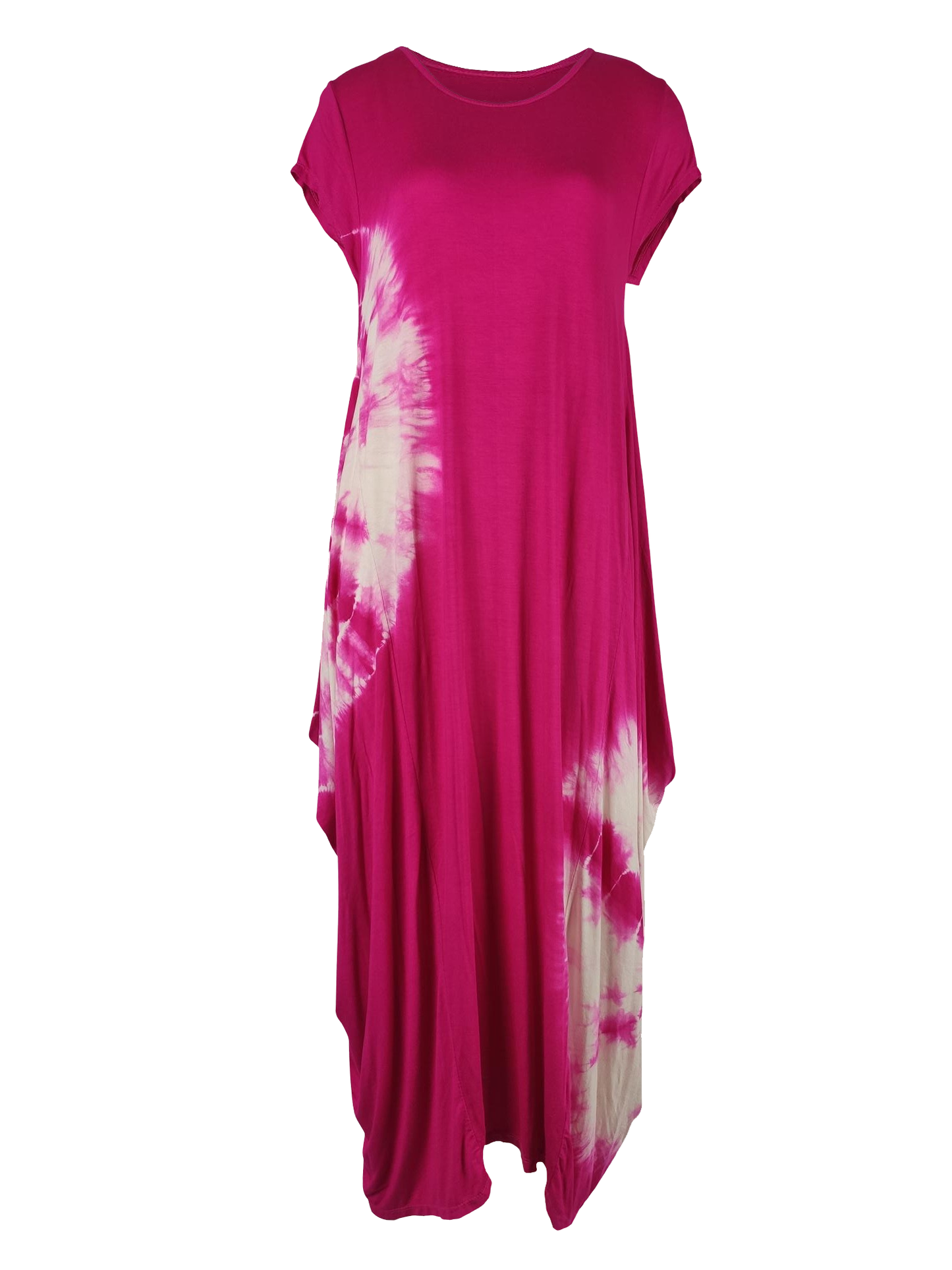 NEW Ladies Italian Soft Touch Tye Dye Parachute Womens Cap Sleeve Maxi DRESS