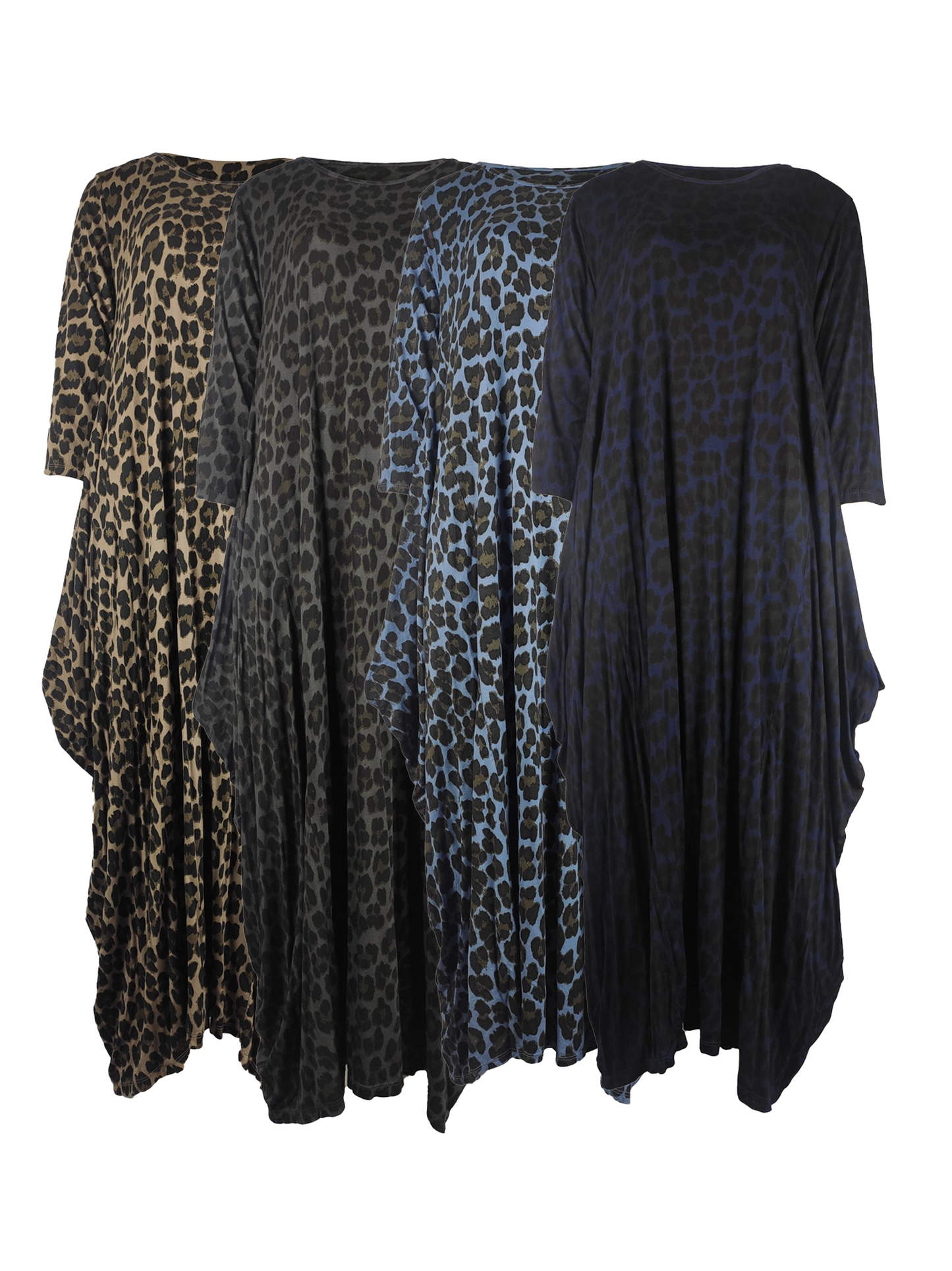 NEW Ladies Italian Animal Print Casual Parachute Womens Leopard Maxi DRESS