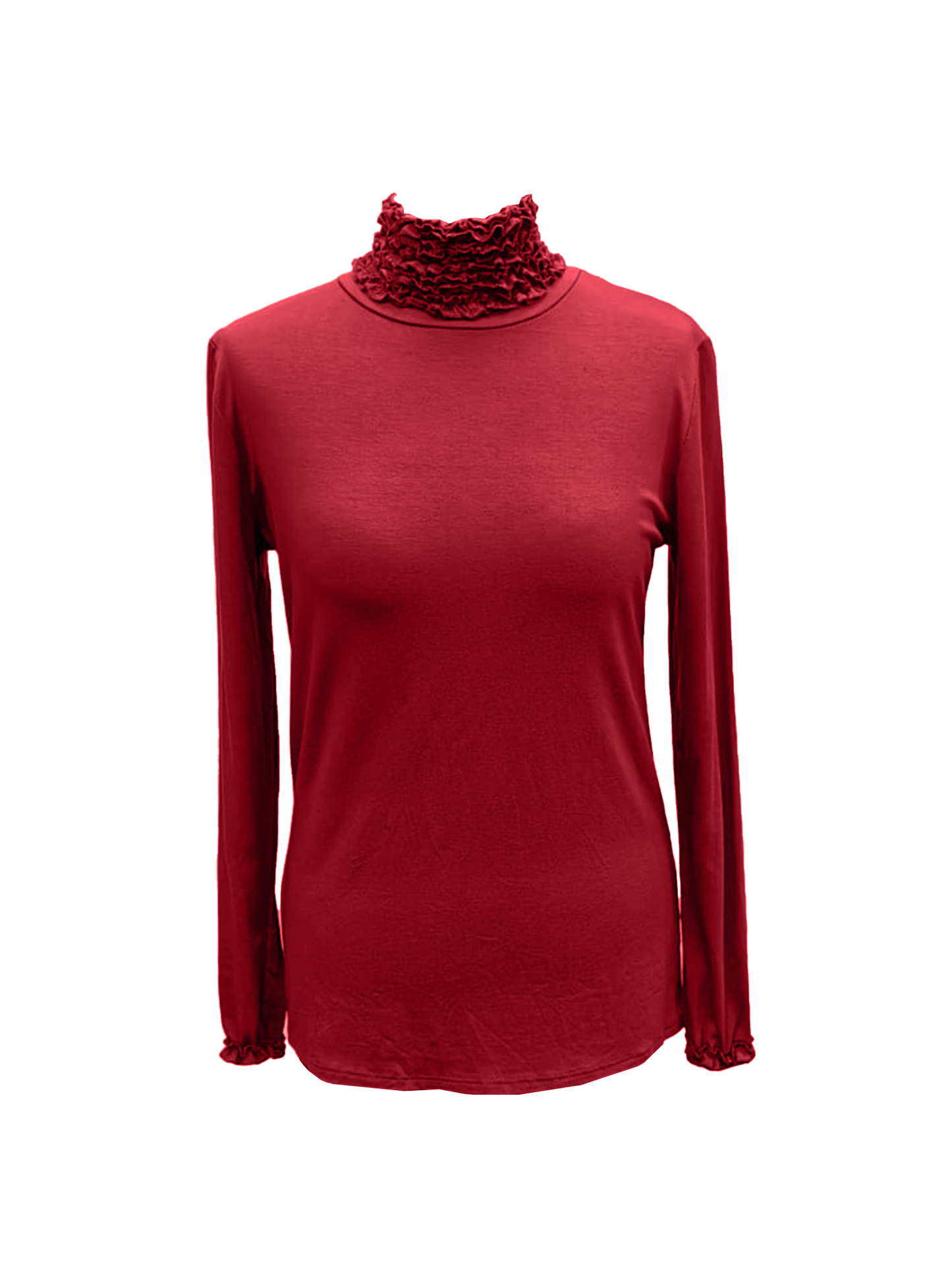 NEW Ladies casual Frill Roll High Polo Neck Jumper Womens Long Sleeve Jersey TOP