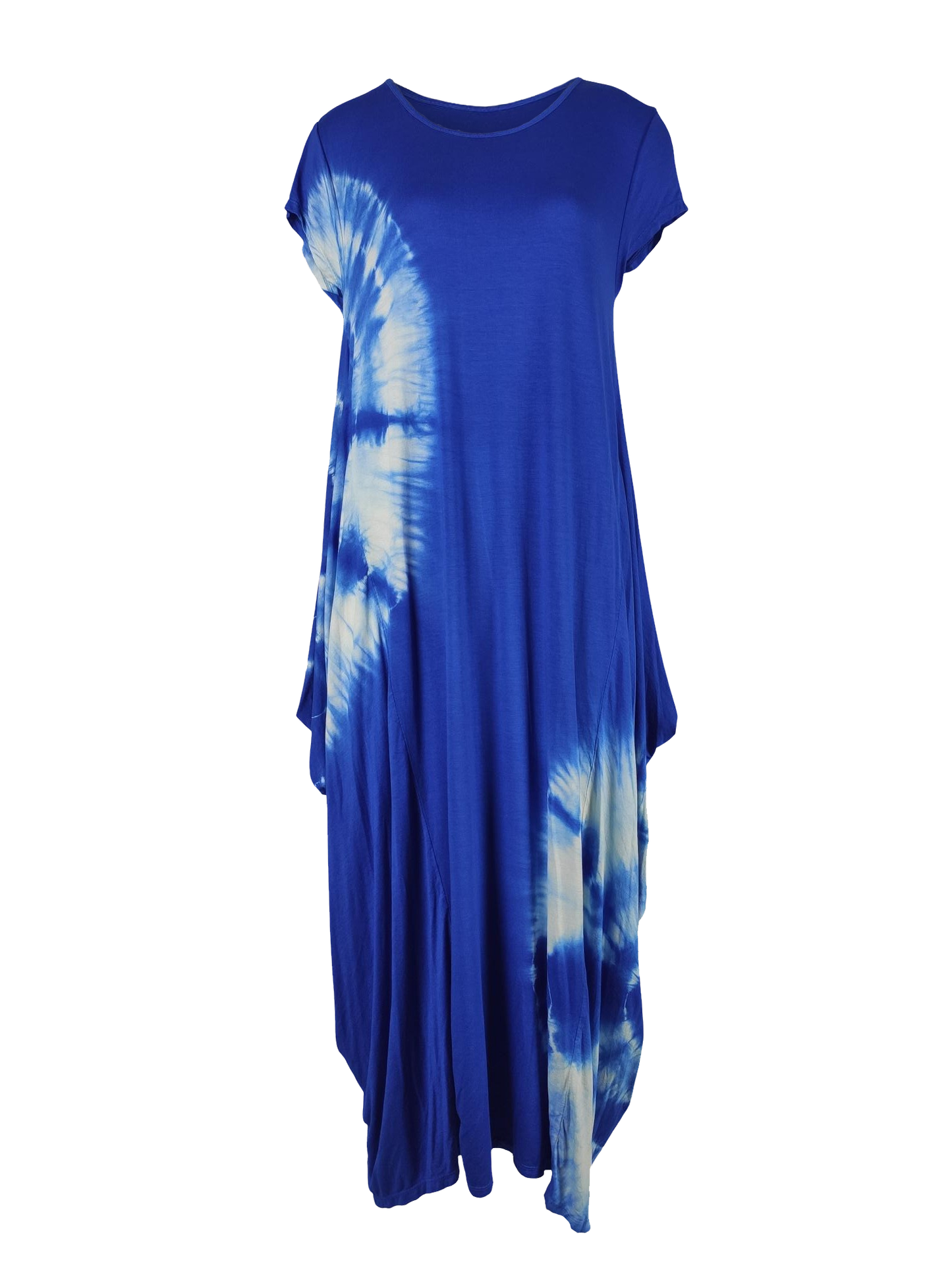 NEW Ladies Italian Soft Touch Tye Dye Parachute Womens Cap Sleeve Maxi DRESS