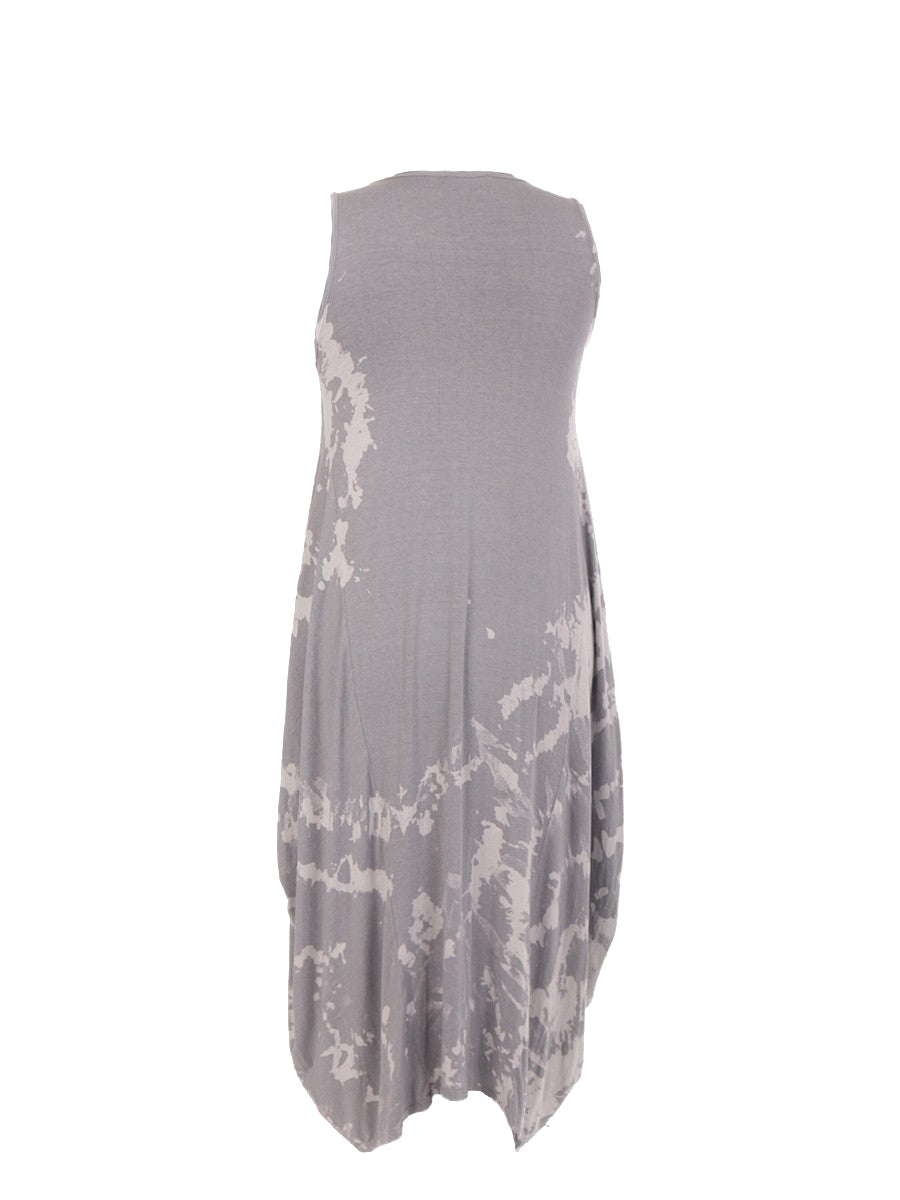 NEW Ladies Italian Tie Dye SLEEVELESS DRESS Womens Lagenlook Dress Plus Sizes