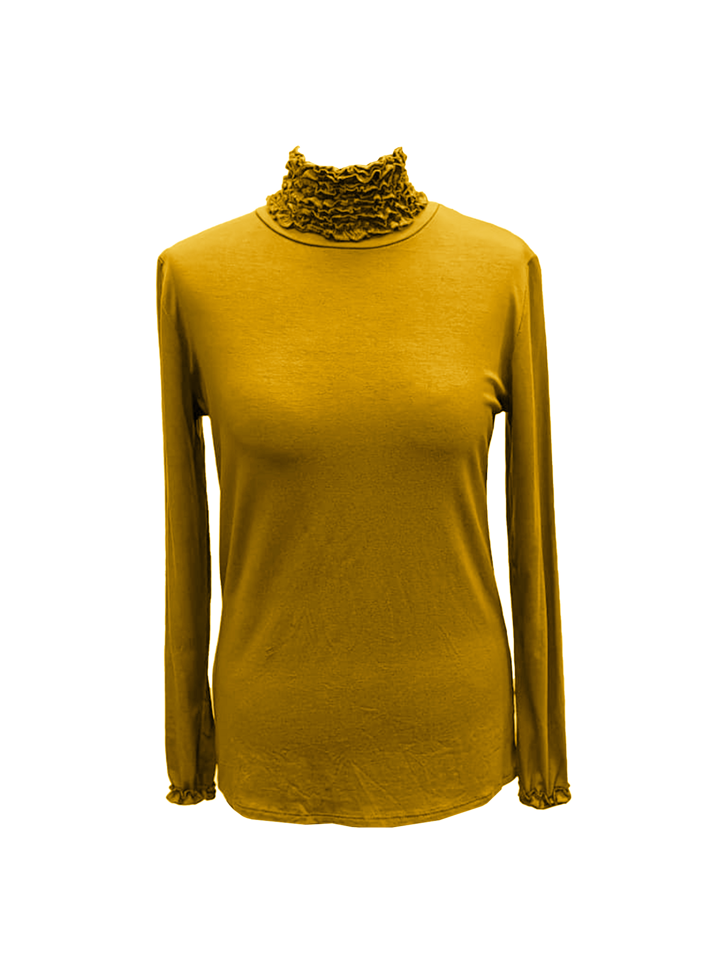 NEW Ladies casual Frill Roll High Polo Neck Jumper Womens Long Sleeve Jersey TOP