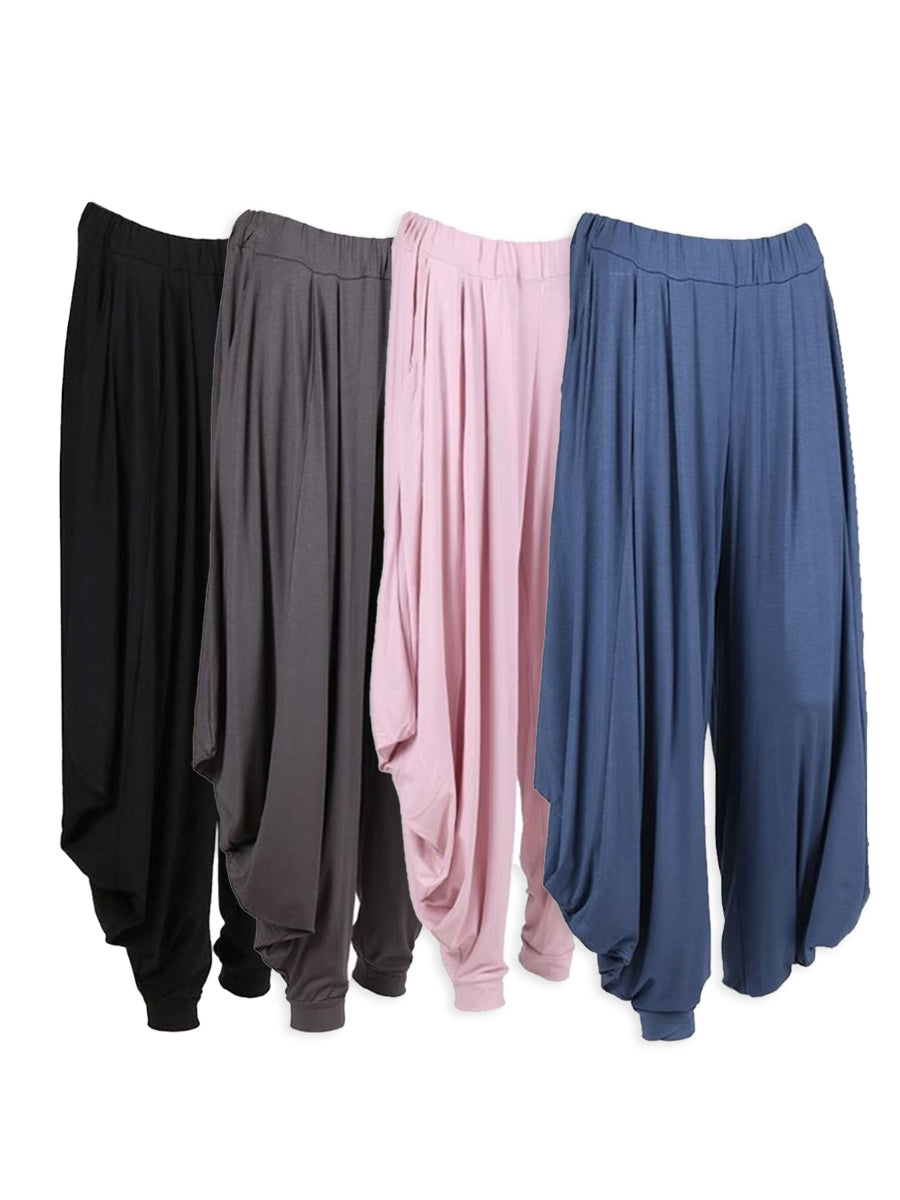 NEW Womens Italian Lagenlook Harem Pants Ladies Yoga Soft Stretch HAREM Trousers